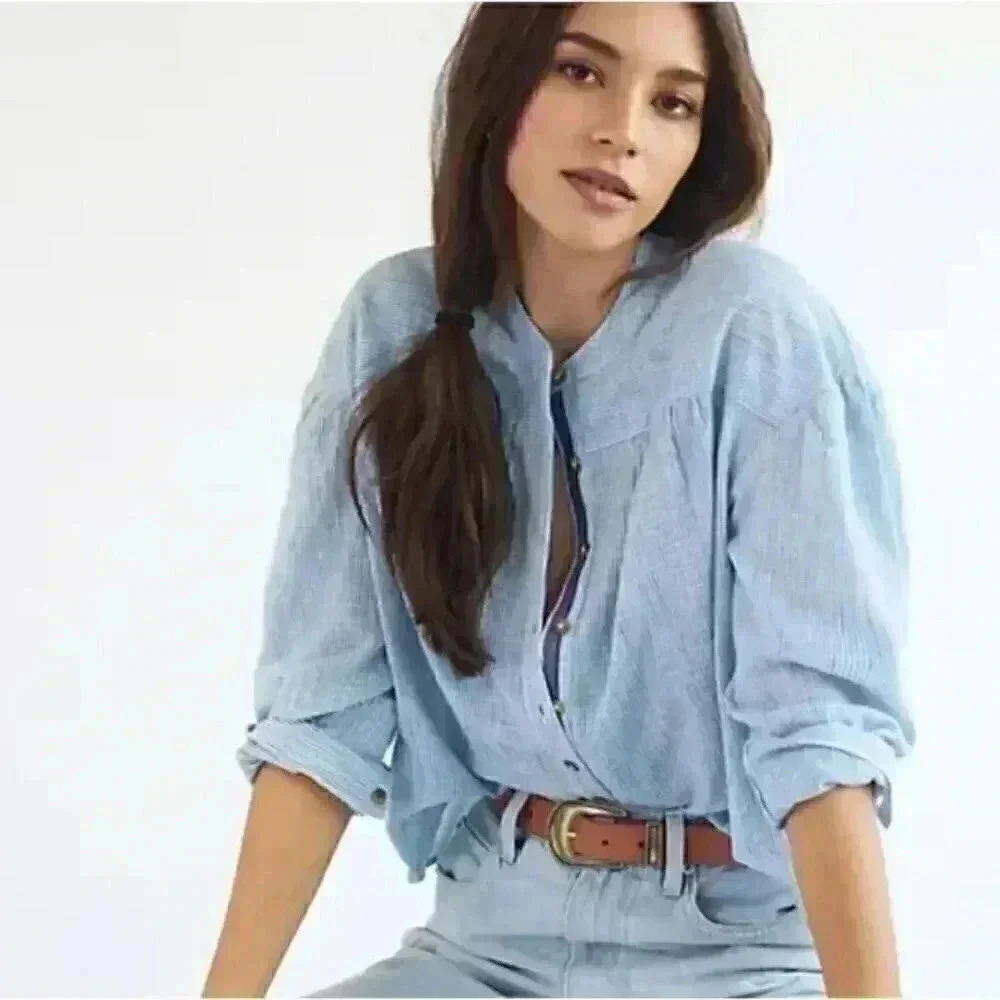 Pilcro Peasant Buttondown | Anthropologie |Size: XS